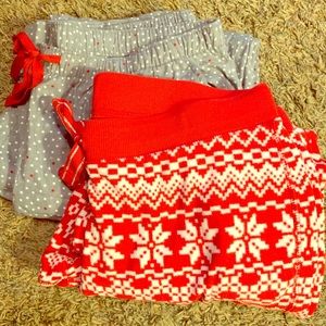 Warm cozy pajama pants bundle.